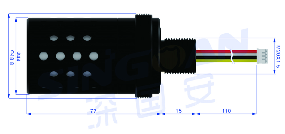 激光甲烷傳感器模塊尺寸圖