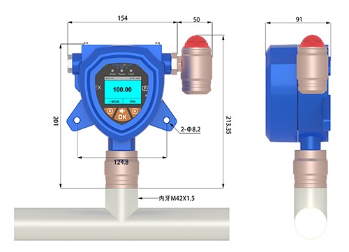 管道式多合一硫酸氣體報警器